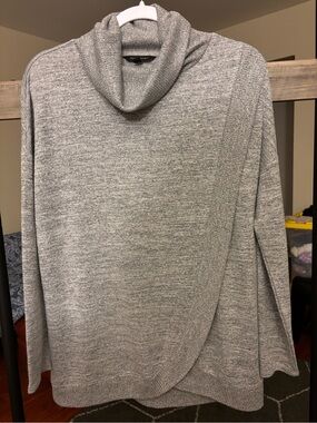 Banana Republic Light Gray Cowl Drape Sweater - small